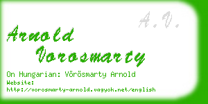 arnold vorosmarty business card
