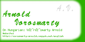 arnold vorosmarty business card